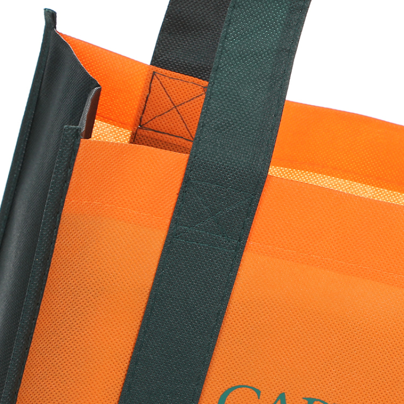 Reusable Eco-friendly Non-woven-shopping-bag Heavy Duty Stand Up Bottom Large Grocery Tote Bag With Reinforced Handles