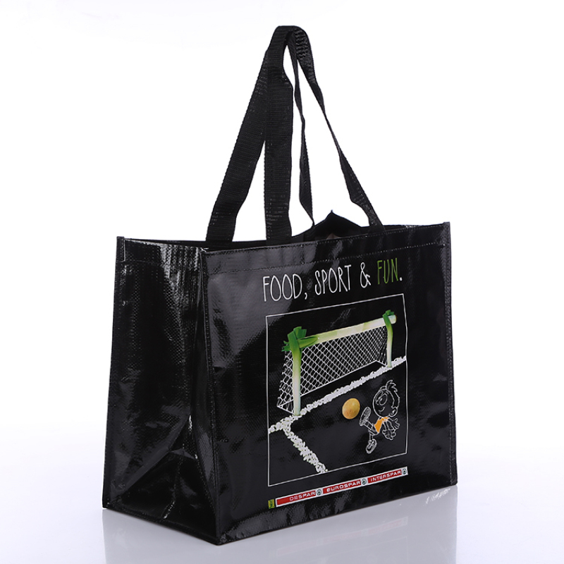 promotional large capacity reusable laminated rpet pp woven shopping bag