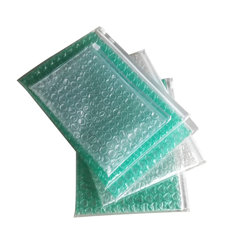 Popular wholesale custom logo printing reusable PVC heart bubble zip protective packaging bubble bag