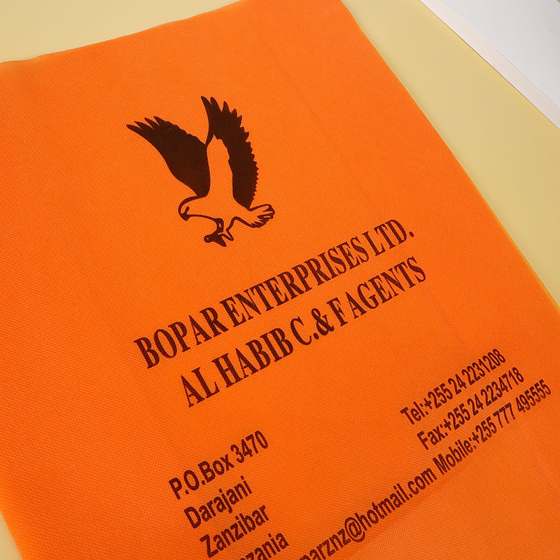 Die-cut Shape Orange Color Non woven Vest Shopping Bag  Non-woven T- shirt bag with Customer Logo Printed