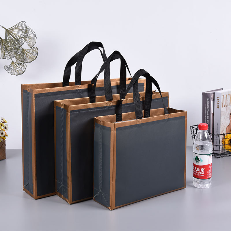 Low MOQ ready to ship fashion eco friendly reusable lamination PP non woven shopping tote carry bag