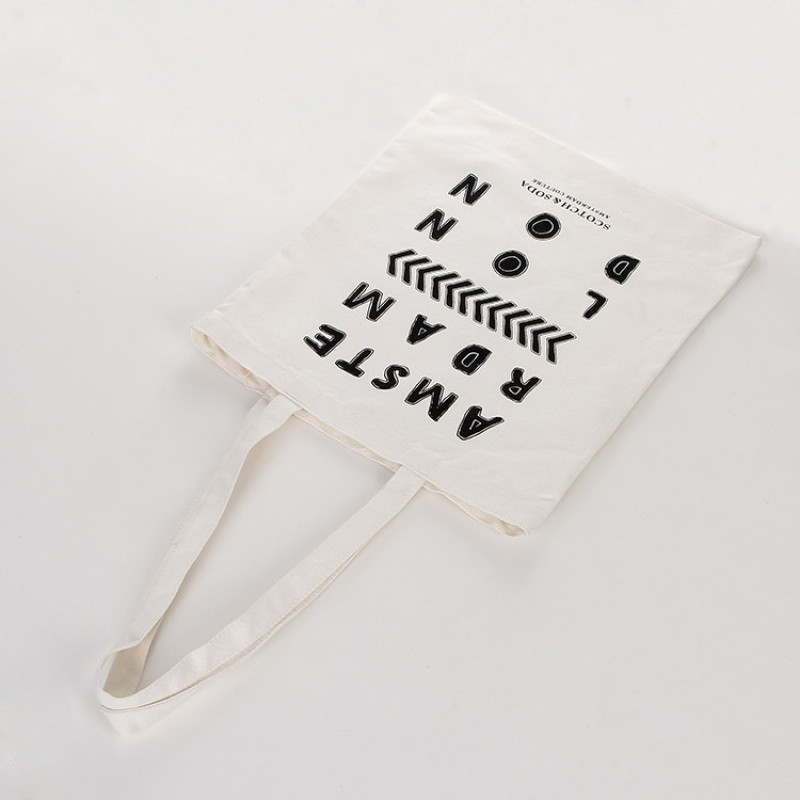 Promotional Custom Logo Printed Reusable Organic Cotton Canvas Shopping Tote Bags