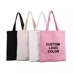 Wholesale promotional eco friendly reusable plain cotton canvas tote shopping bags with custom printed logo