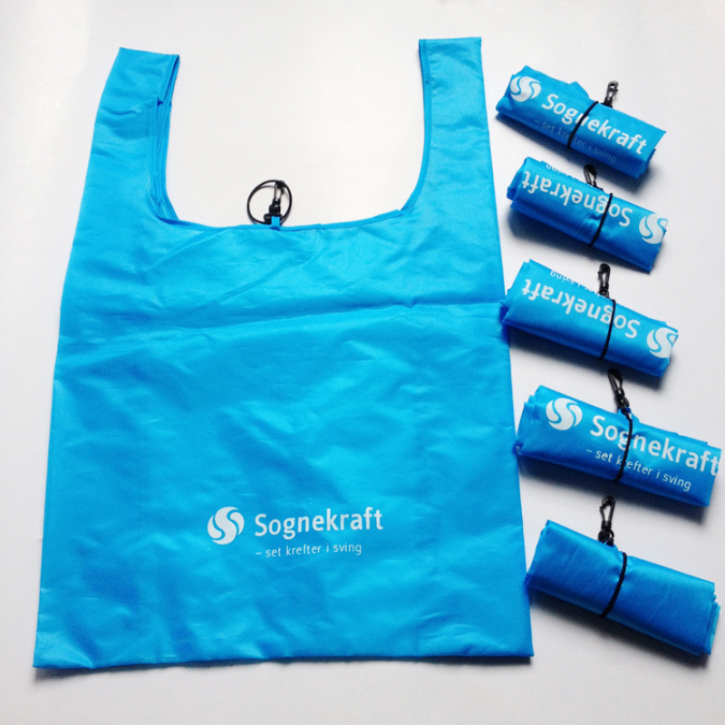 eco friendly custom logo printed polyester foldable bags shopping bag reusable