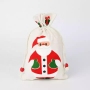Factory wholesale christmas pouch small organic cotton drawstring gift bag with custom printed logo