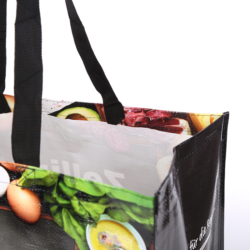 large capacity reusable custom printed supermarket eco friendly rpet pp woven shopping bag