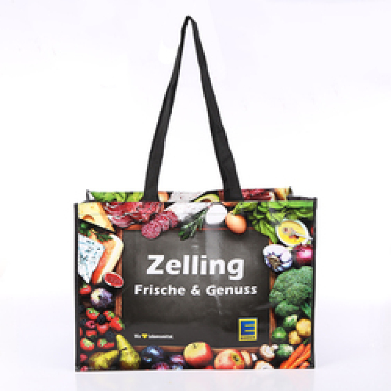 large capacity reusable custom printed supermarket eco friendly rpet pp woven shopping bag