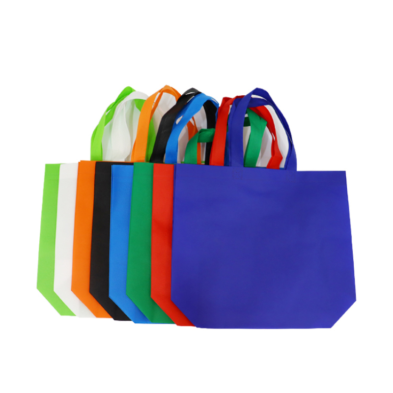 Stock biodegradable rpet recycled non woven custom shopping bags logo printed
