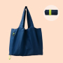 Customized  Expandable Folding Tote Bag Large  Capacity Reusable 190T Polyester Foldable Grocery Shopping Tote Bag