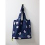 Customized  Expandable Folding Tote Bag Large  Capacity Reusable 190T Polyester Foldable Grocery Shopping Tote Bag