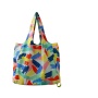 Customized  Expandable Folding Tote Bag Large  Capacity Reusable 190T Polyester Foldable Grocery Shopping Tote Bag