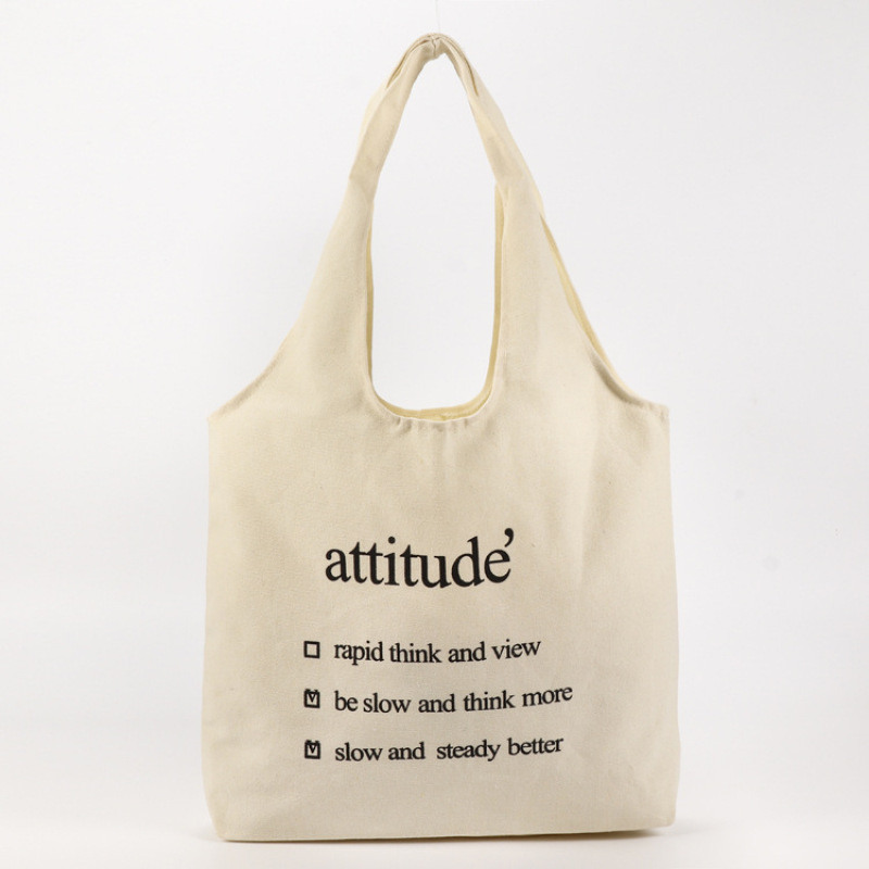 Wholesale 12oz large capacity canvas shoulder shopping tote bag with custom logo