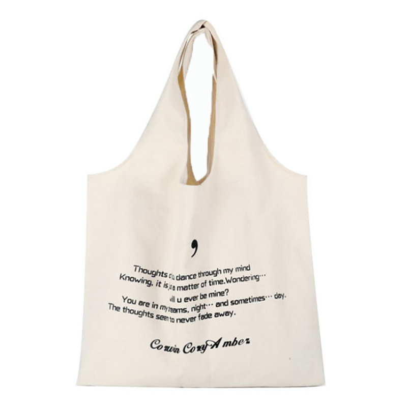 Wholesale 12oz large capacity canvas shoulder shopping tote bag with custom logo