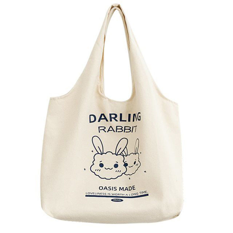 Wholesale 12oz large capacity canvas shoulder shopping tote bag with custom logo