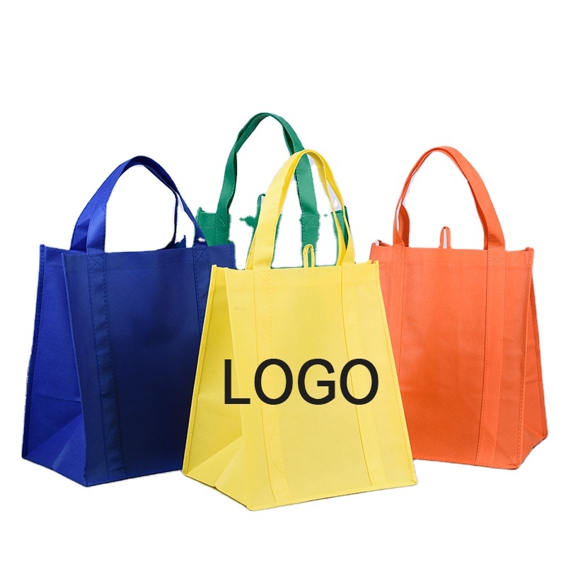 wholesale reusable printable portable pp non woven fabric shopping bag custom logo