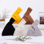 Fashion Women Knot Wrist Bag Custom logo Blank Plain Mini Canvas Cotton Tote Bag