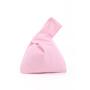 Fashion Women Knot Wrist Bag Custom logo Blank Plain Mini Canvas Cotton Tote Bag