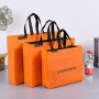Promotional luxury portable custom logo pp lamination non woven shopping clothing packaging tote bags