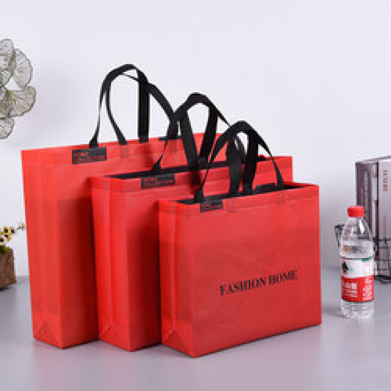 Promotional luxury portable custom logo pp lamination non woven shopping clothing packaging tote bags
