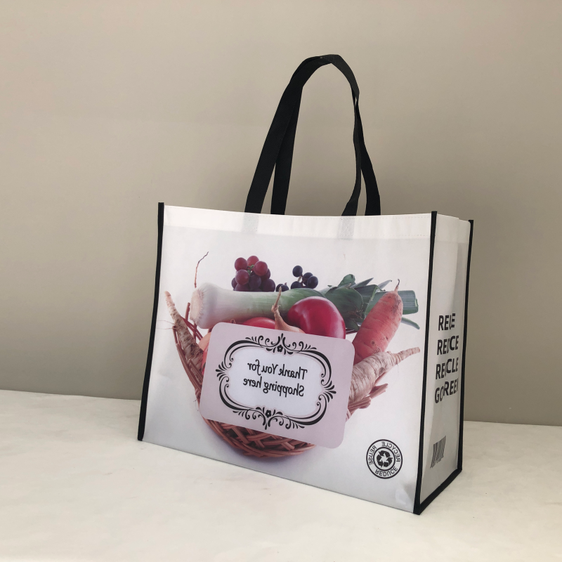 Low Moq Custom Polypropylene Fabric Grocery  Pp Non woven Shopping Tote Bag