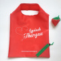 Cute strawberry reusable polyester foldable shopping bag with custom logo