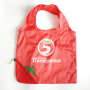 Cute strawberry reusable polyester foldable shopping bag with custom logo