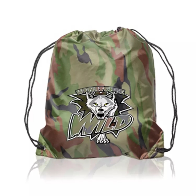Advertising waterproof polyester nylon sport gym drawstring backpack bags with custom printed logo