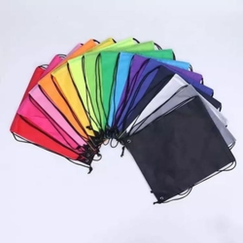 Advertising waterproof polyester nylon sport gym drawstring backpack bags with custom printed logo