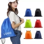 Advertising waterproof polyester nylon sport gym drawstring backpack bags with custom printed logo