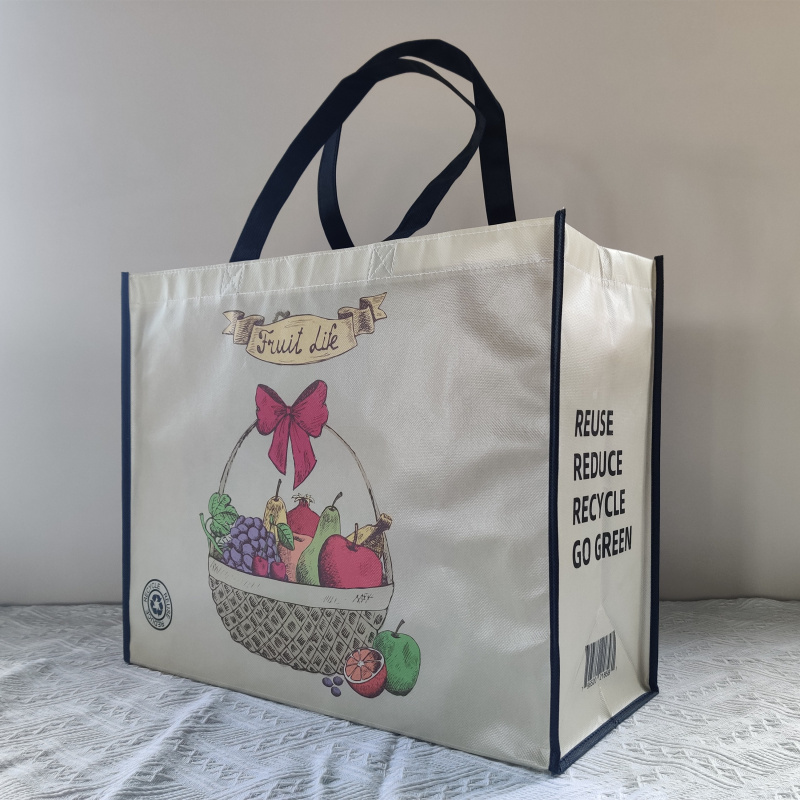 Custom Logo Printing Reusable Laminated  Non Woven Tote Bag Shopping Bag with Handle