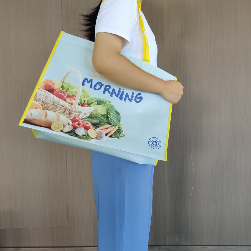Custom Logo Printing Reusable Laminated  Non Woven Tote Bag Shopping Bag with Handle