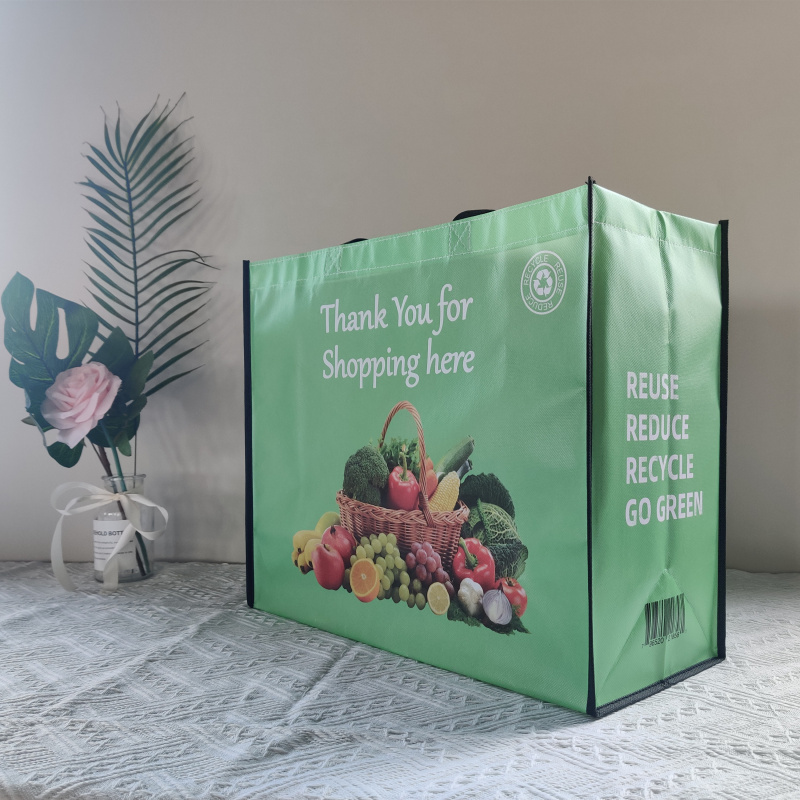 Custom Logo Printing Reusable Laminated  Non Woven Tote Bag Shopping Bag with Handle