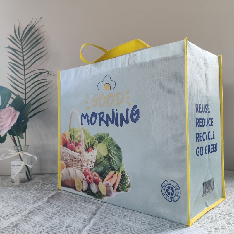 Custom Logo Printing Reusable Laminated  Non Woven Tote Bag Shopping Bag with Handle