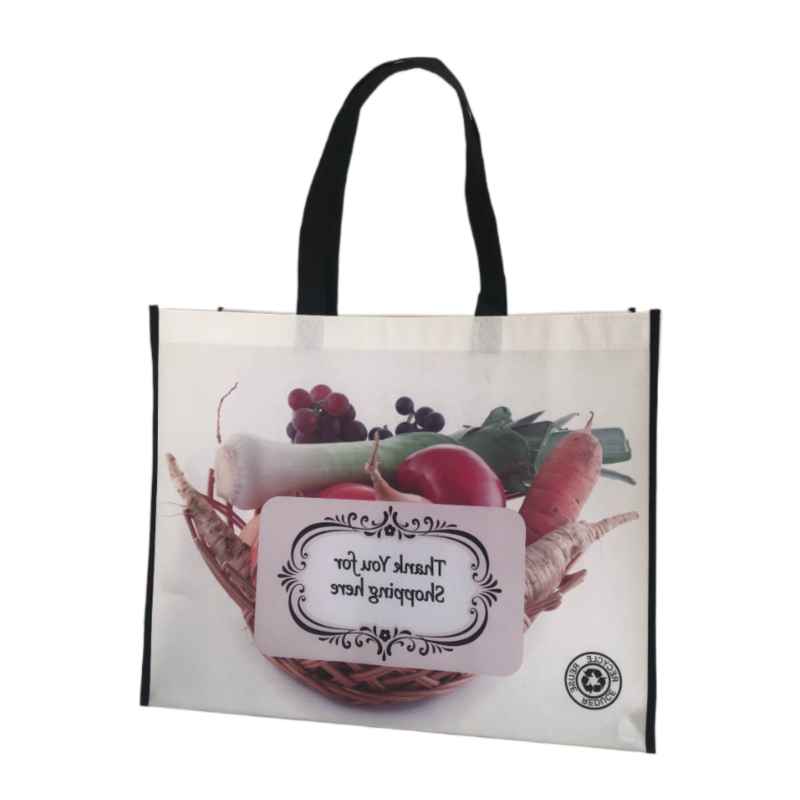 Custom Logo Printing Reusable Laminated  Non Woven Tote Bag Shopping Bag with Handle