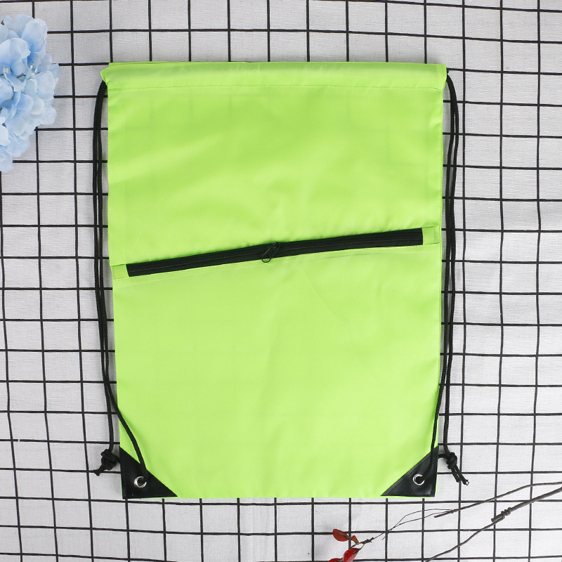Wholesale portable waterproof custom logo bulk sports backpack 210D polyester drawstring bag with zipper