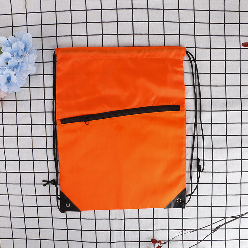 Wholesale portable waterproof custom logo bulk sports backpack 210D polyester drawstring bag with zipper