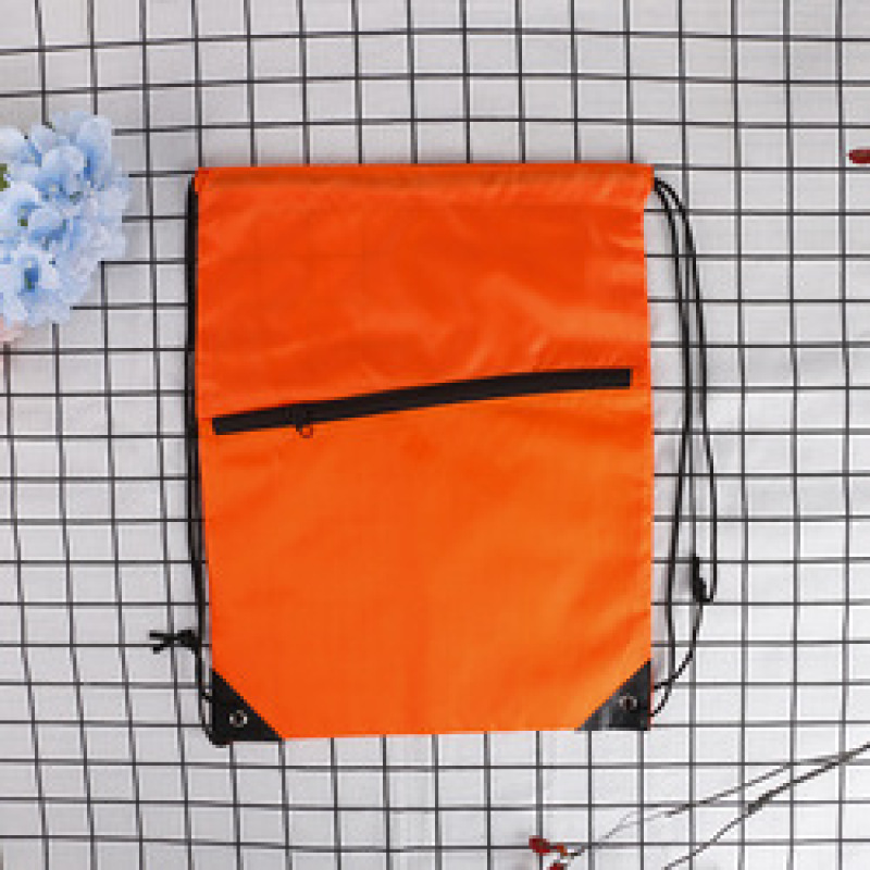 Wholesale portable waterproof custom logo bulk sports backpack 210D polyester drawstring bag with zipper