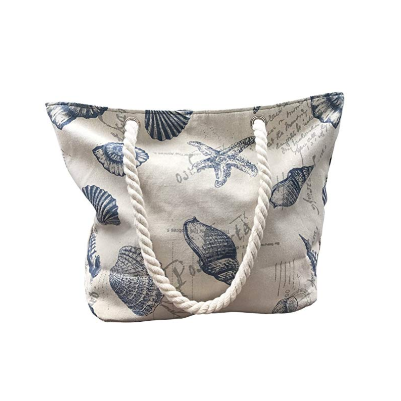 Direct manufacturer  cheap wholesale fashion custom digital printing 12oz   stripe canvas beach tote bag with rope handle