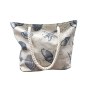 Direct manufacturer  cheap wholesale fashion custom digital printing 12oz   stripe canvas beach tote bag with rope handle