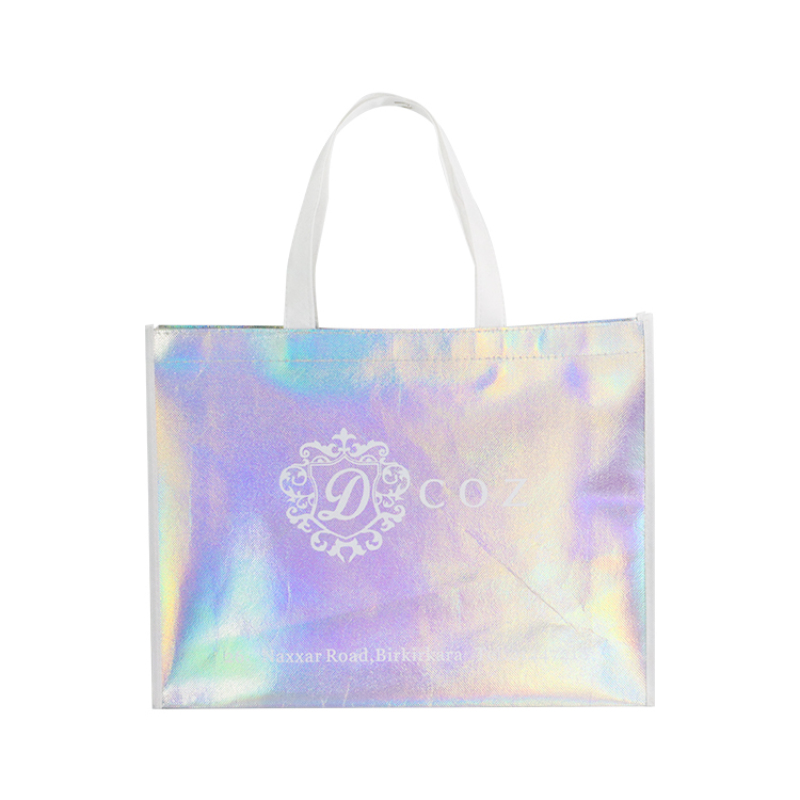2020 fashion hot sale shiny  film pp laminated metallic non woven bag with custom logo