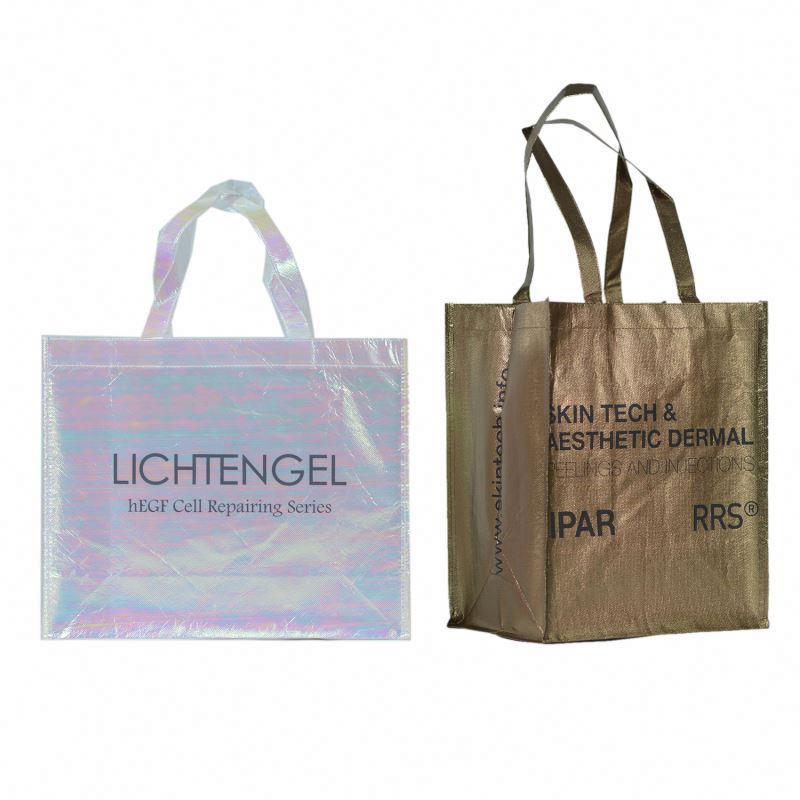 non woven laminated  rose gold tote bag