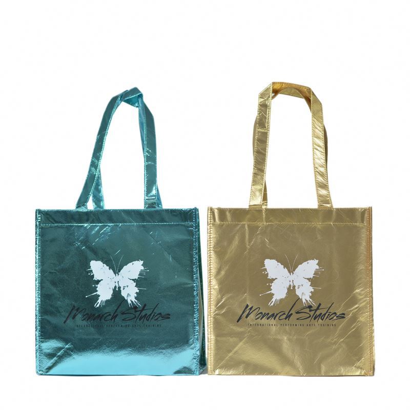 non woven laminated  rose gold tote bag