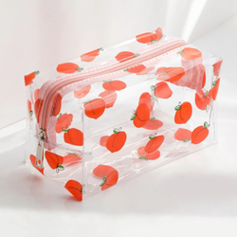 Cheap Wholesale Custom  Logo Printed Travel Organizer Clear PVC Travel Makeup Cosmetic Bag