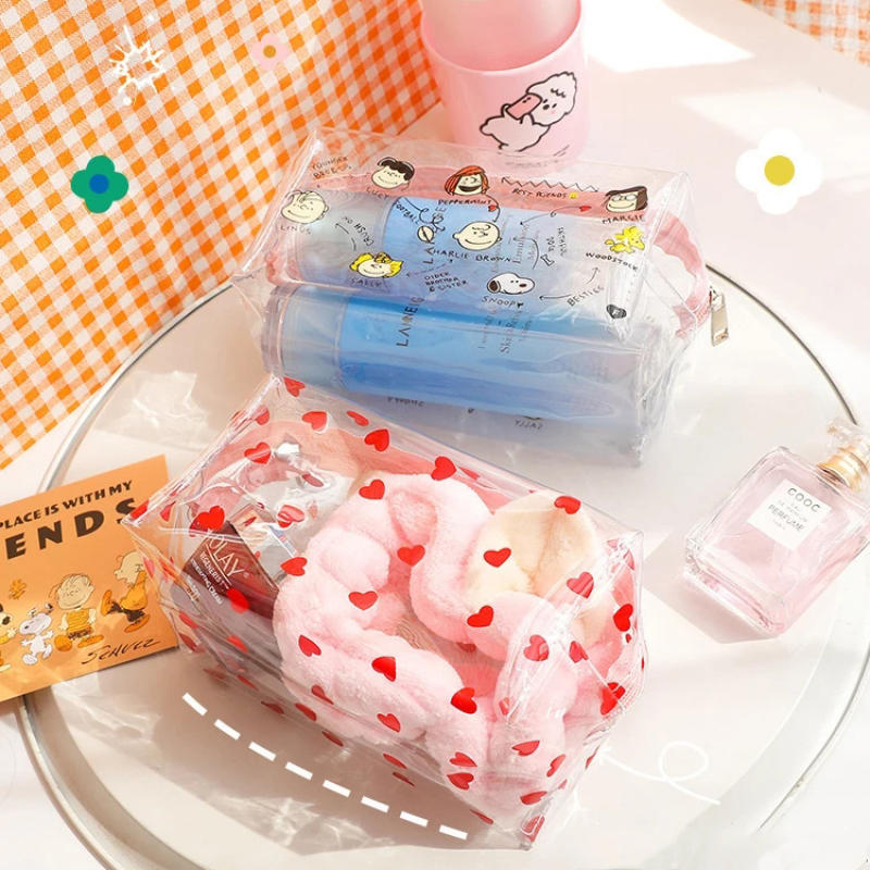Cheap Wholesale Custom  Logo Printed Travel Organizer Clear PVC Travel Makeup Cosmetic Bag