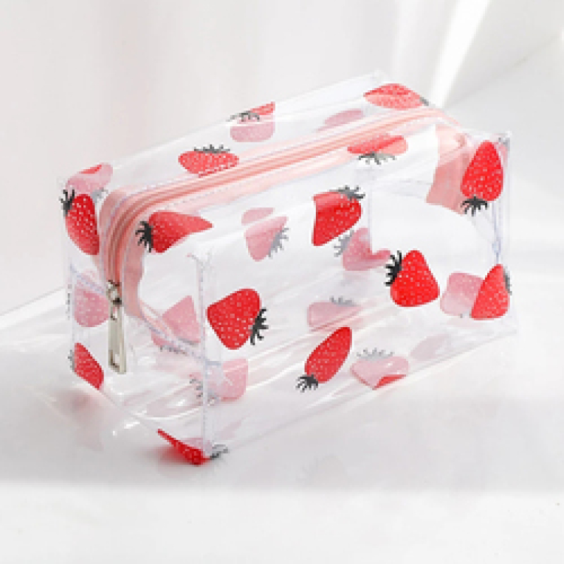 Cheap Wholesale Custom  Logo Printed Travel Organizer Clear PVC Travel Makeup Cosmetic Bag