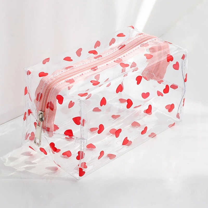 Cheap Wholesale Custom  Logo Printed Travel Organizer Clear PVC Travel Makeup Cosmetic Bag