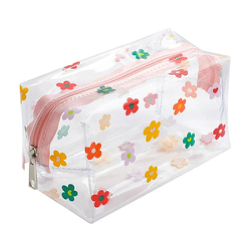 Cheap Wholesale Custom  Logo Printed Travel Organizer Clear PVC Travel Makeup Cosmetic Bag