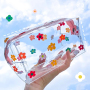 Cheap Wholesale Custom  Logo Printed Travel Organizer Clear PVC Travel Makeup Cosmetic Bag