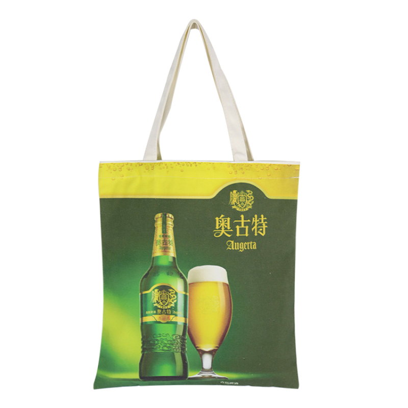 Custom Logo Printed Polyester Cotton Canvas Cloth Packaging Shopping Tote Bag With Zipper