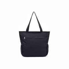 Heavy Canvas Large Custom Logo for Beach Grocery Zippered Closure Cotton Black Cotton Beach Bag